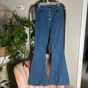 SHEIN Classic Blue Wide Leg Jeans